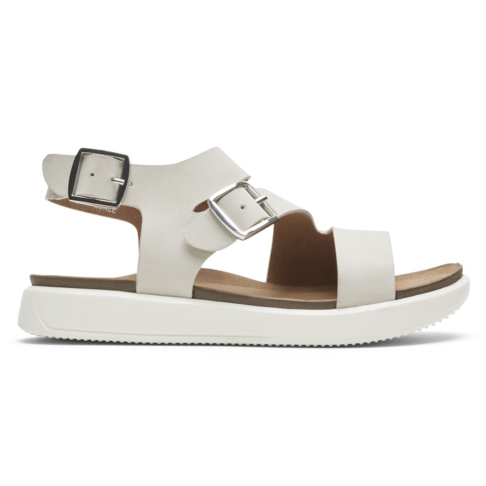 Rockport Kells Bay Asymmetrical - Womens Sandals - White - NZ (SIK-674120)